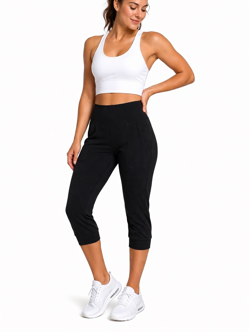 Lululemon Black Cropped Jogger Pants High Rise Size 6